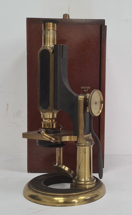 Victorian lacquered brass monocular "Universal Microscope" by Smith Beck & Beck, London No.3052 in