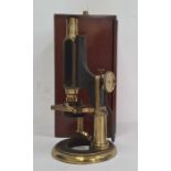 Victorian lacquered brass monocular "Universal Microscope" by Smith Beck & Beck, London No.3052 in