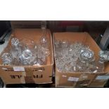 Barometer, assorted moulded glassware to include wines, decanters, water jug, tumblers etc. (3