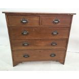 Early 20th century oak chest of two short over three long drawers, 106cm x 98cm