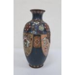 Japanese cloisonné vase, panelled (damaged)