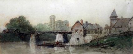 Paul Marny (1829-1914) Watercolour "Normandy", signed lower right, 15cm x 34cm  Eyres Simmons (