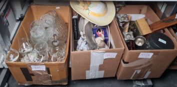 Four boxes of assorted, ceramics, figurines, collectables etc.  (4)