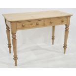 Late 19th/early 20th century pine side table, the rectangular top with rounded front corners above