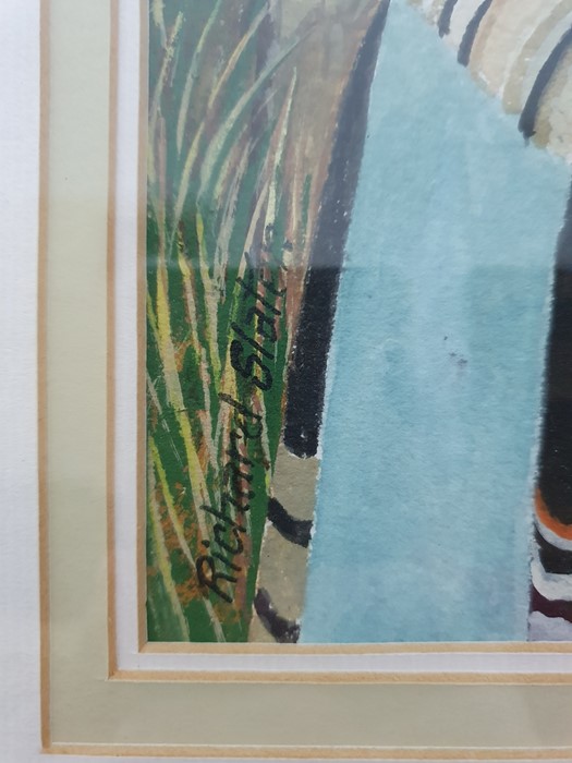 Richard Slater (b.1927)  Watercolour  "Breton Festival", signed lower left, bears 'The Mall Gallery' - Image 7 of 7