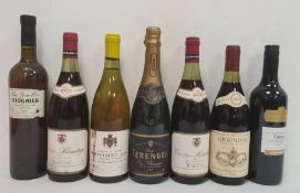 Seven bottles mixed red and white wines to include two bottles of Moillard Crozes-Hermitage 1975,