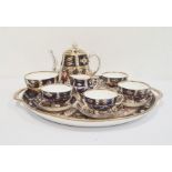 19th century Imari palette part tea service comprising of teapot, four cups and saucers, milk jug