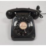 Mid 20th century black plastic telephone