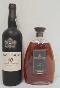 One bottle of Hennessy Fine de Cognac together with a bottle of Taylor's 10 year old Tawny Port (2)