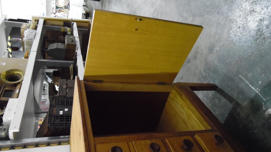 Gordon Russell oak sideboard with four central drawers flanked by cupboard doors, shaped legs, - Image 9 of 14