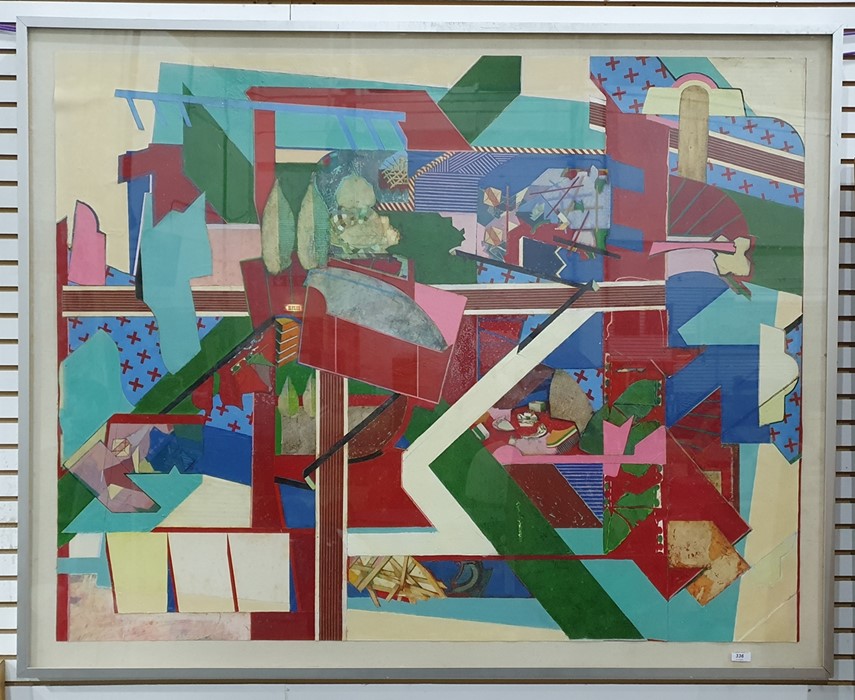 Michael Holland (1947-2002) Glimpses of fruit and building materials amid abstract shapes, mixed - Image 2 of 6