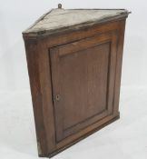 19th century oak wall-hanging single door corner cupboard