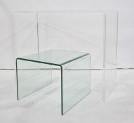 Perspex side table and a glass coffee table, each of similar form (2)