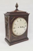 Regency mahogany twin-fusee bracket clock with Roman numerals to the painted dial, a brass acorn