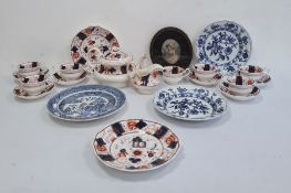 19th century part tea service and various blue and white plates