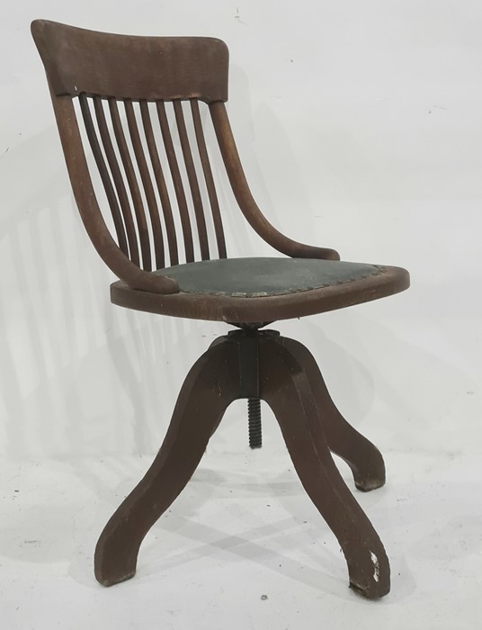 Early 20th century oak office swivel chair - Image 2 of 2