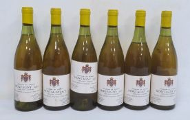 Six bottles of 1977 Montagny white Burgundy Domaine Arnoux