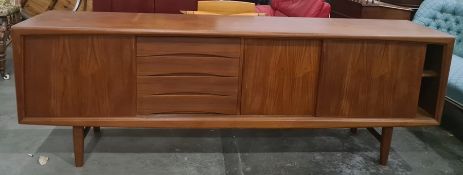 Danish teak sideboard, probably Gunni Omann for Axel Christensen Odder, 240cm long x 47 x 82