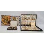 Suite of Italian gold-plated cutlery comprising knives, forks, spoons, teaspoons and serving