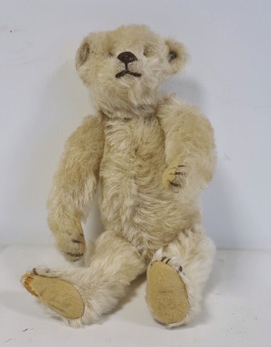 Miniature Steiff teddy bear with stud to ear, 22cm long approx, boot button eyes Condition ReportThe - Image 2 of 5