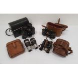 Pair of Negretti & Zambra binoculars inscribed 'Mag M.8' and Barton's Patents to base, with green