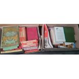 Box of books including R Bowdler Sharpe Sketchbooks of British Birds 1898, Penguin paperbacks, art