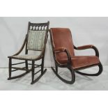 Early 20th century rocking chair and one further (2)