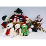 Table-top snowman workshop toy "Snow Factory" and a large quantity of Christmas related toys