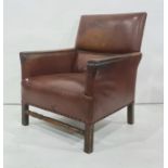 Brown leather armchair