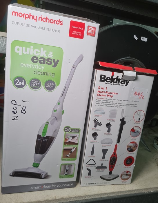 Morphy Richards cordless vacuum cleaner in original box and a Beldray 5-in-1 multi-function steam - Image 3 of 3