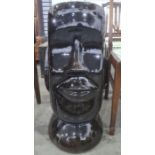 Planter with brown glaze in the form of Easter island head