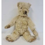 Mohair stuffed teddy bear (some wear to paws), 32cm long