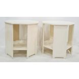 Pair of white painted octagonal two-tier side tables (2)