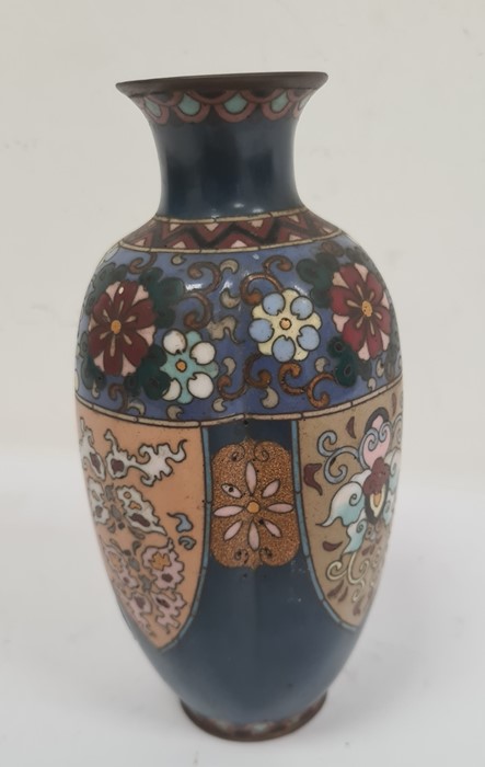 Japanese cloisonné vase, panelled (damaged) - Image 4 of 4