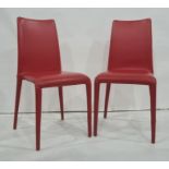 Set of six red leather Heals dining chairsCondition Reportgenerally good, slight damage to one - see