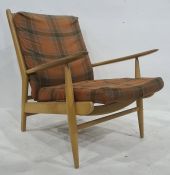 Mid century, probably Ercol, beech framed chair