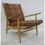 Mid century, probably Ercol, beech framed chair