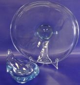 Holmegaard light blue glass studio bowl, marked to base and numbered 19258, 11cm high and a