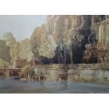 After Sir William Russell Flint  Limited edition colour print  Figures washing clothes in river,