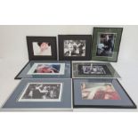 Framed signed photo of Shirley Bassey and six other signed framed photographs of further celebrities