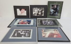 Framed signed photo of Shirley Bassey and six other signed framed photographs of further celebrities