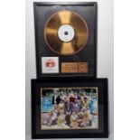 Limited edition gold record of Queen 'A Night at the Opera', no.36/50, framed and a framed signed