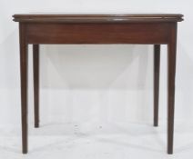 20th century mahogany tea table, rectangular top with moulded edge on fluted square sectioned
