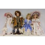 Alberon porcelain collectors doll of Henry VIII with certificate and box and three other Alberon