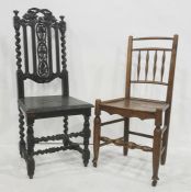 Hall chair in the Charles I-style and one further (2)