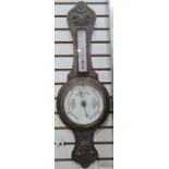 20th century oak cased banjo barometer