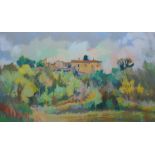 David Napp (b.1964) Pastel Continental landscape, signed and dated 94 lower right, 26cm x 45cm