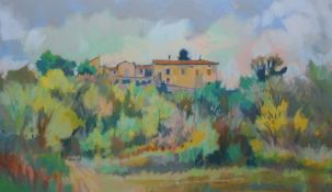 David Napp (b.1964) Pastel Continental landscape, signed and dated 94 lower right, 26cm x 45cm