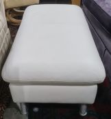 W. Schilling white leather rectangular pouffeCondition ReportThe measurements are length 113cm X