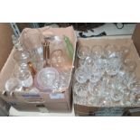Assorted glass to include, wines, sherries, brandy balloons, water jugs, vases, bowls, etc (2